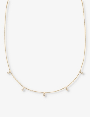 MARIA BLACK: Moreno 14ct yellow-gold and diamond chain necklace
