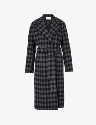 HARRIS WHARF LONDON: Belted check-print wool coat
