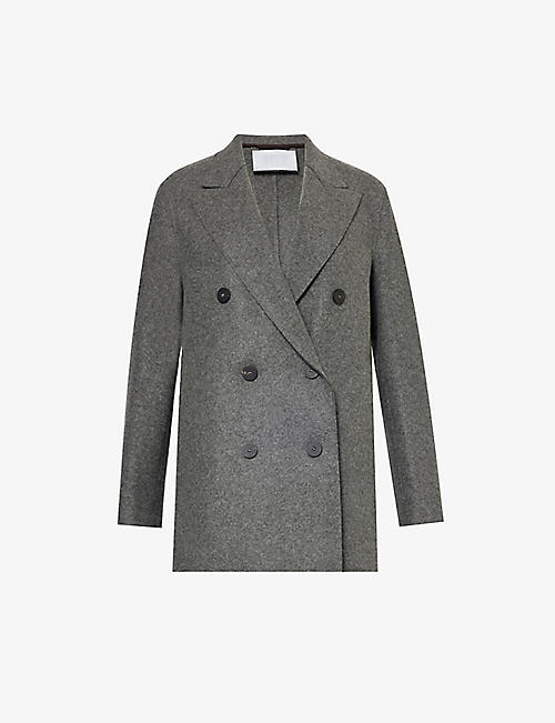 HARRIS WHARF LONDON: Double-breasted slouchy cashmere peacoat