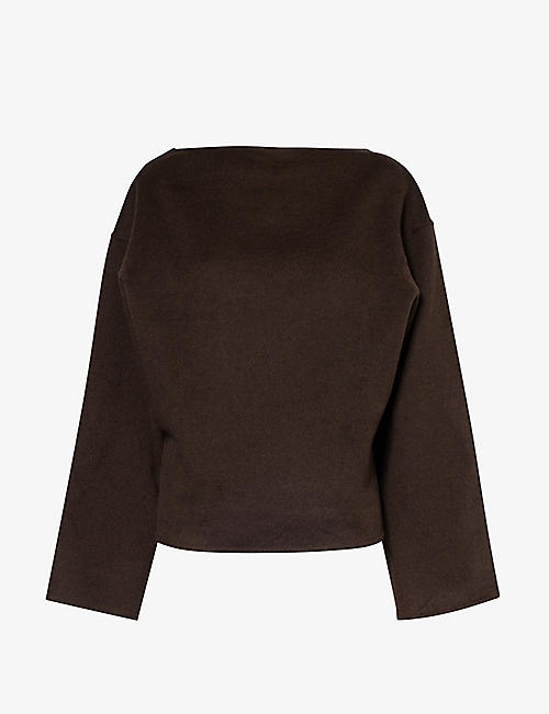 TOTEME: Straight-neck double-faced wool top