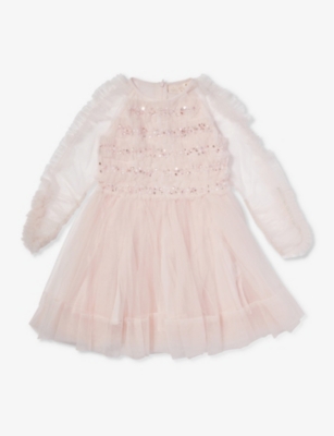 TUTU DU MONDE TUTU DU MONDE GIRLS CRYSTAL PINK KIDS MISS MILLE EMBELLISHED TULLE DRESS 4-11 YEARS