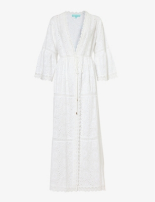 Melissa Odabash Womens White Ava Relaxed-fit Cotton Dressing Gown