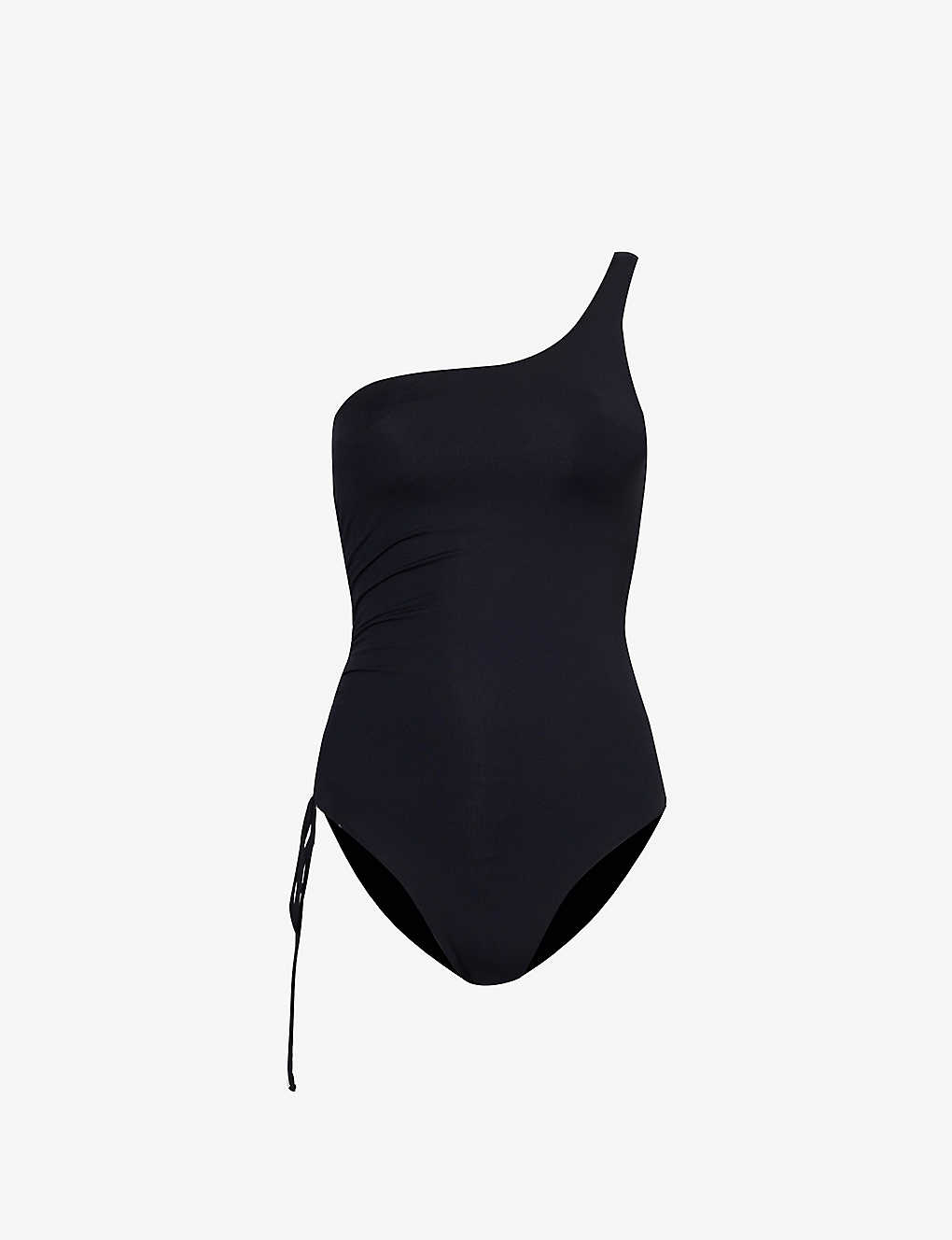 Melissa Odabash Womens Black Bodrum Asymmetric-neck Swimsuit