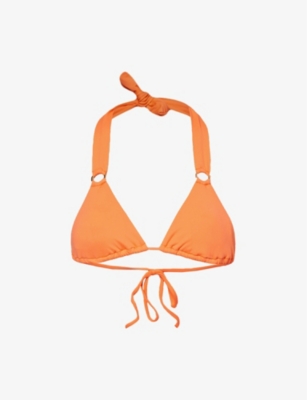 Melissa Odabash Womens Orange Caracas Halterneck Triangle Bikini Top