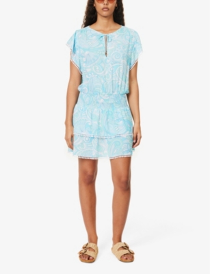 Shop Melissa Odabash Womens Mirage Blue Keri Abstract-pattern Cover-up