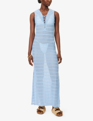 MELISSA ODABASH: Maddie scalloped-trim knitted cover-up