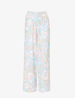 Melissa Odabash Womens Riviera Olivia Abstract-print Wide-leg Mid-rise Woven Trousers