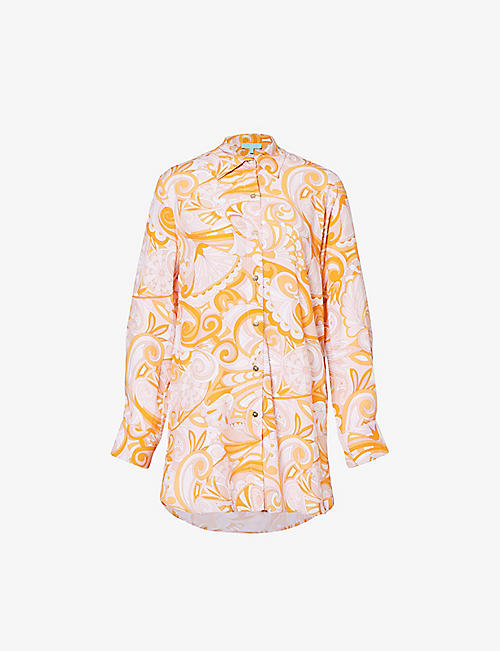 MELISSA ODABASH: Paige graphic-pattern woven cover-up