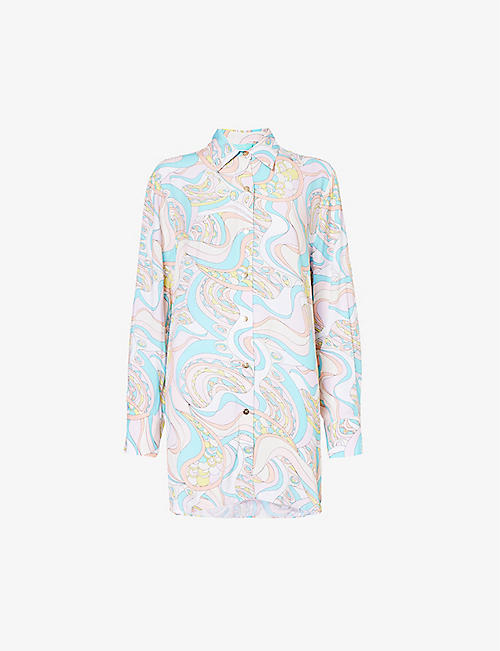 MELISSA ODABASH: Paige graphic-pattern woven cover-up