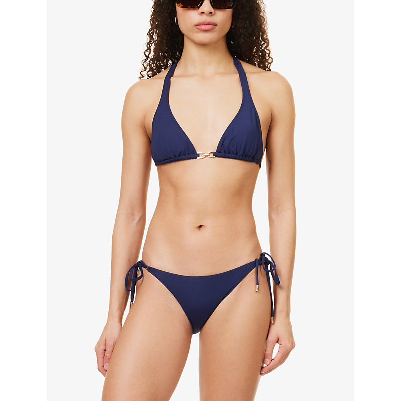 Shop Melissa Odabash Antibes Triangle-cup Bikini Top In Navy