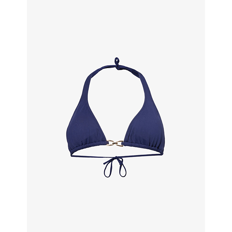 Shop Melissa Odabash Antibes Triangle-cup Bikini Top In Navy