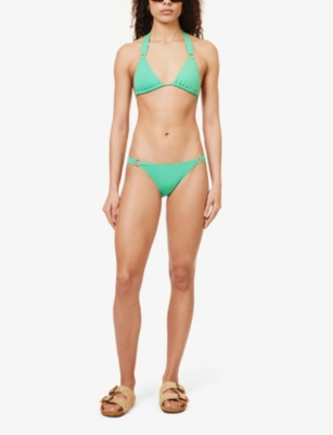 Shop Melissa Odabash Women's Green Caracas Low-rise Bikini Bottoms