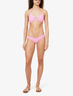 Shop Melissa Odabash Womens Pink Hamburg Low-rise Bikini Bottoms
