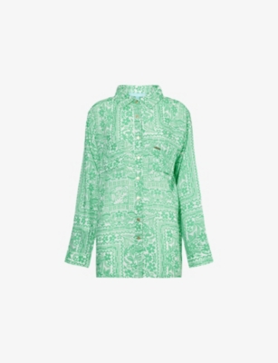MELISSA ODABASH: Millie abstract-pattern woven shirt