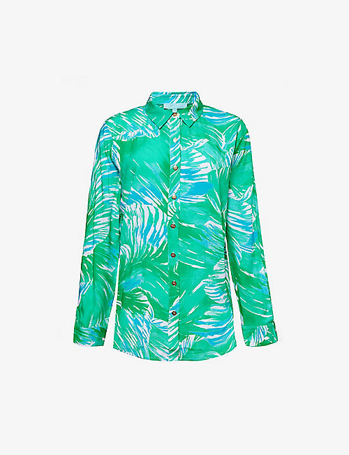 MELISSA ODABASH: Millie abstract-pattern woven shirt