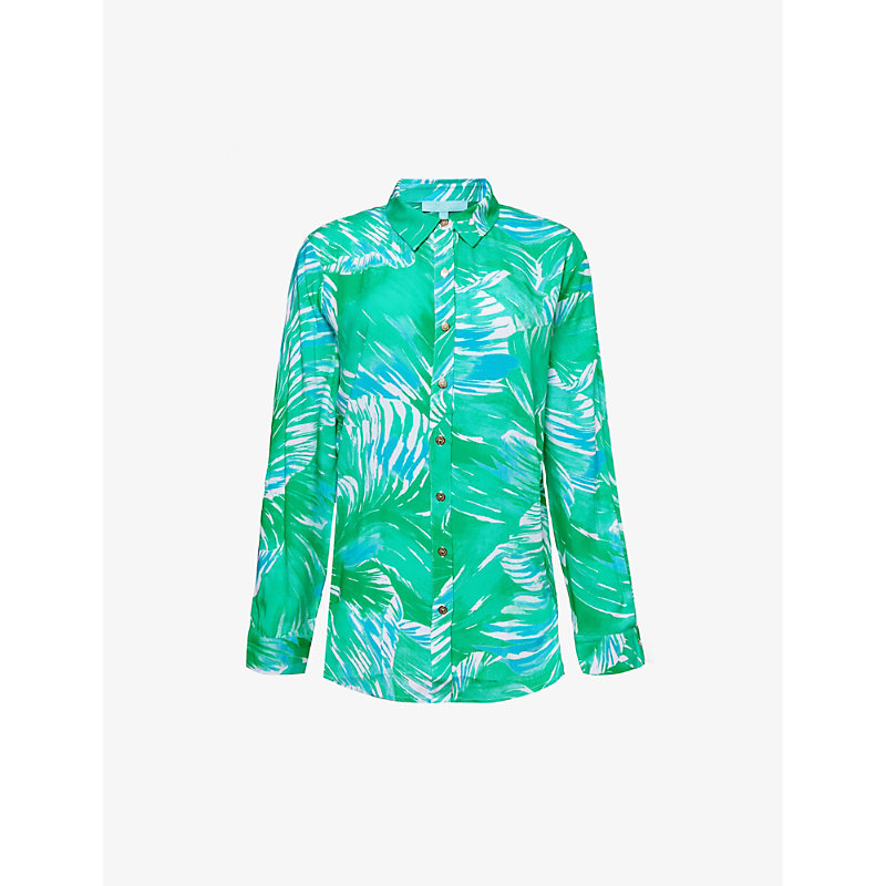 Shop Melissa Odabash Women's Rainforest Millie Abstract-pattern Woven Shirt