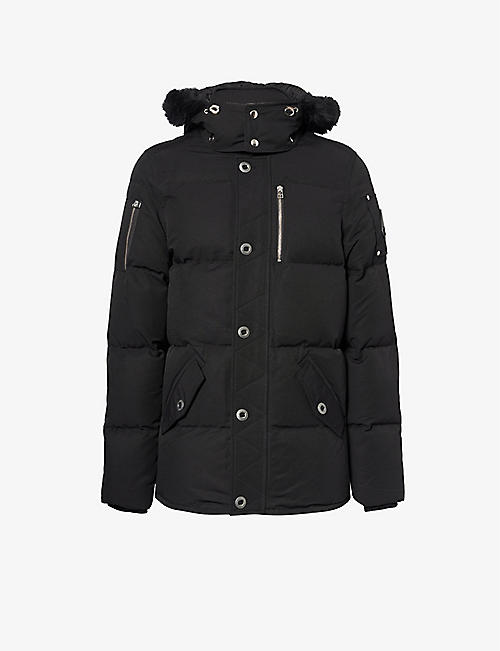 MOOSE KNUCKLES: Neoshear funnel-neck regular-fit cotton-blend down hooded jacket