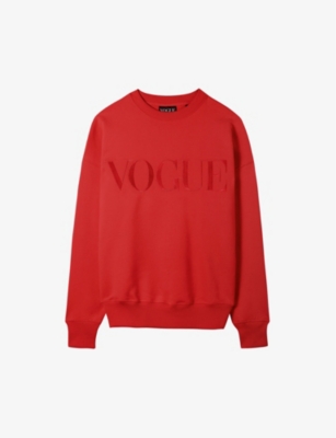 VOGUE WORLD: Brand-embroidered relaxed-fit organic-cotton sweatshirt