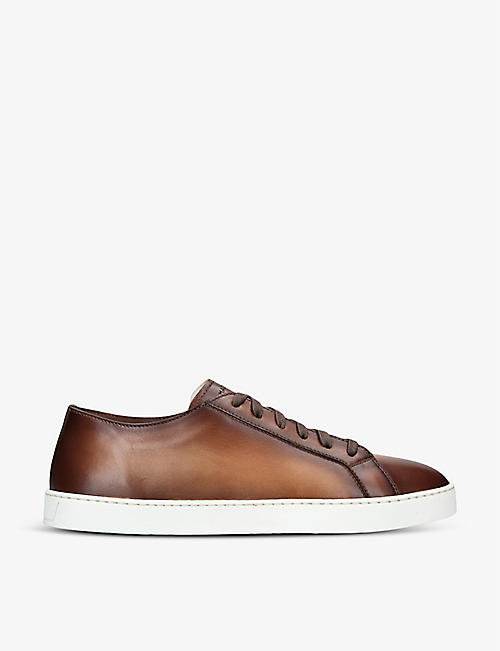 MAGNANNI: Cowes contrast-sole leather low-top trainers