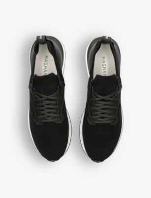 Shop Magnanni Men's Black Grafton Knitted Low-top Trainers