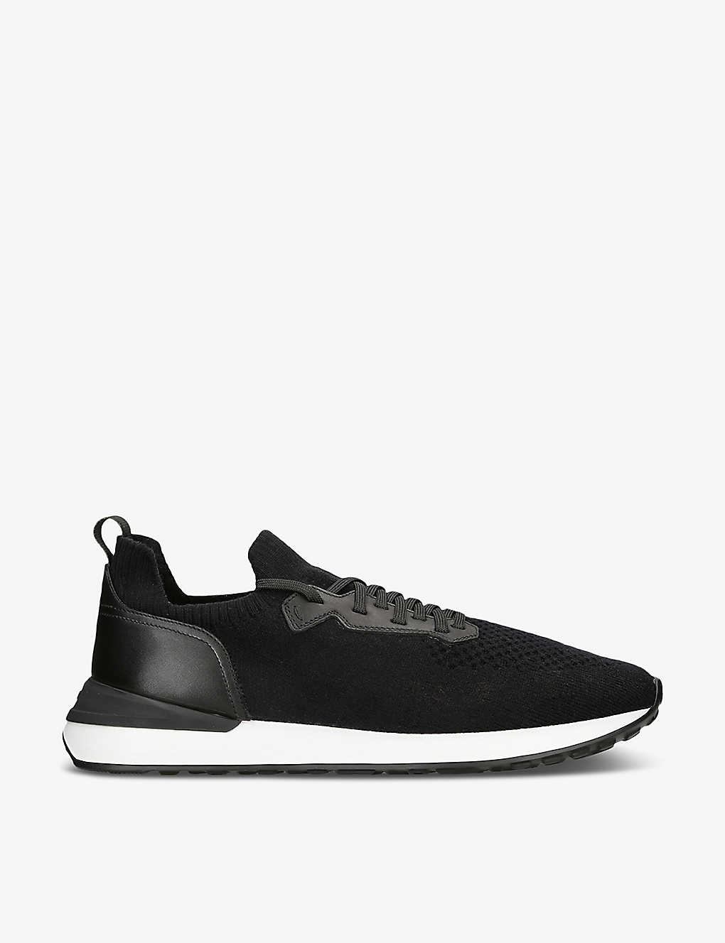 Magnanni Mens Black Grafton Knitted Low-top Trainers
