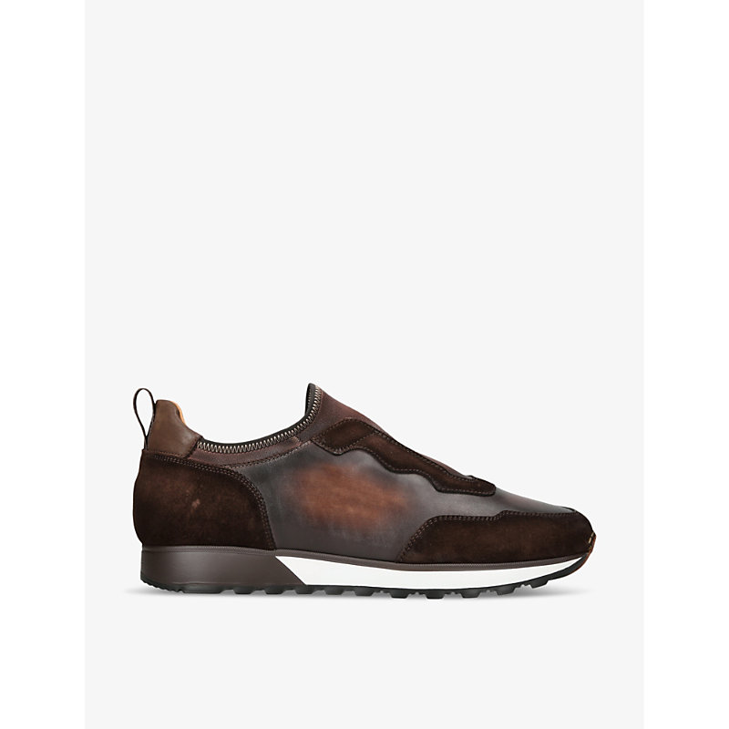 Magnanni Leather Murgon Mica Sneakers In Dark Brown