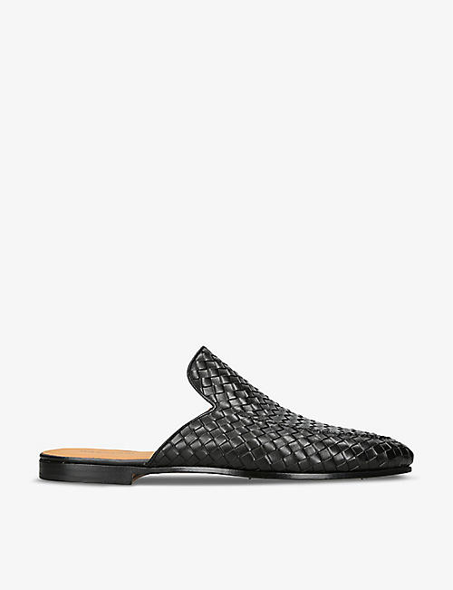 MAGNANNI: Woven leather slip-on mules