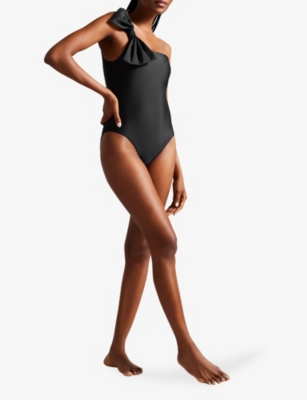 Shop Ted Baker Womens Black Saraley Bow-embellished Swimsuit