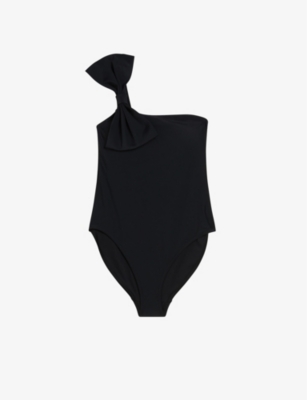 Womens Black Saraley Bow-embellished Swimsuit