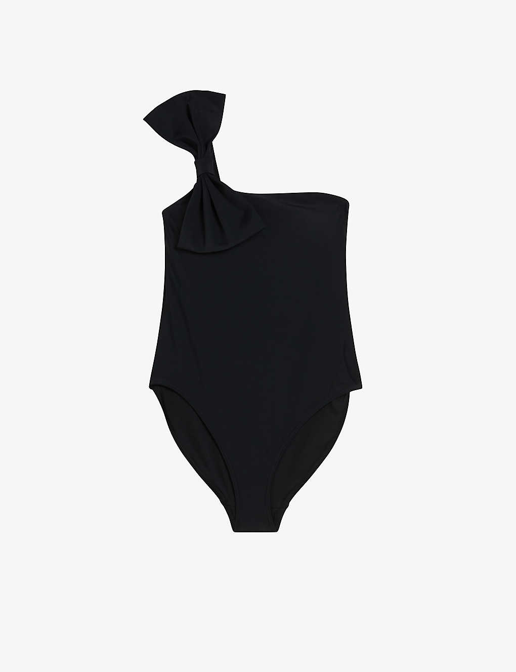 Ted Baker Womens Black Saraley Bow-embellished Swimsuit