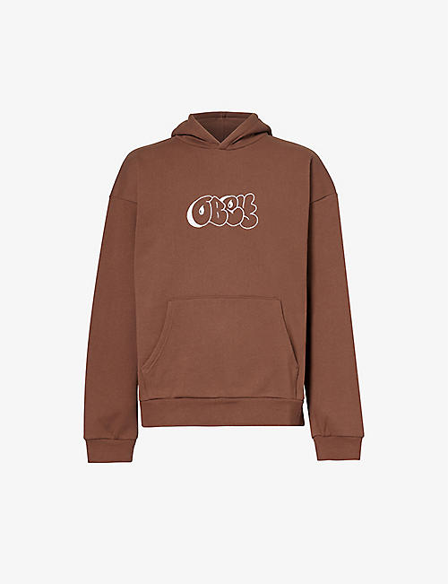 OBEY: Brand-embroidered dropped-shoulder relaxed-fit cotton-blend hoody