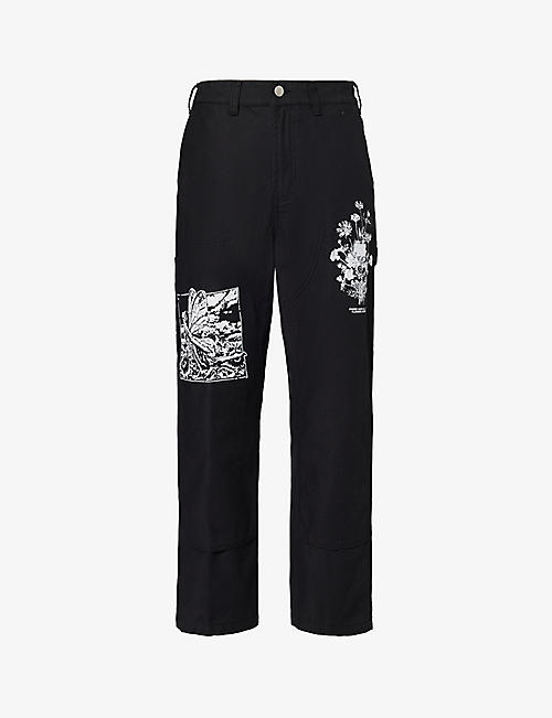 OBEY: Big Carptener graphic-print regular-fit cotton trousers