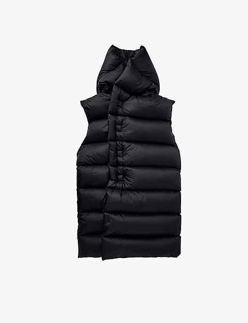 RICK OWENS: Quilted sleeveless shell-down coat 10-12 years