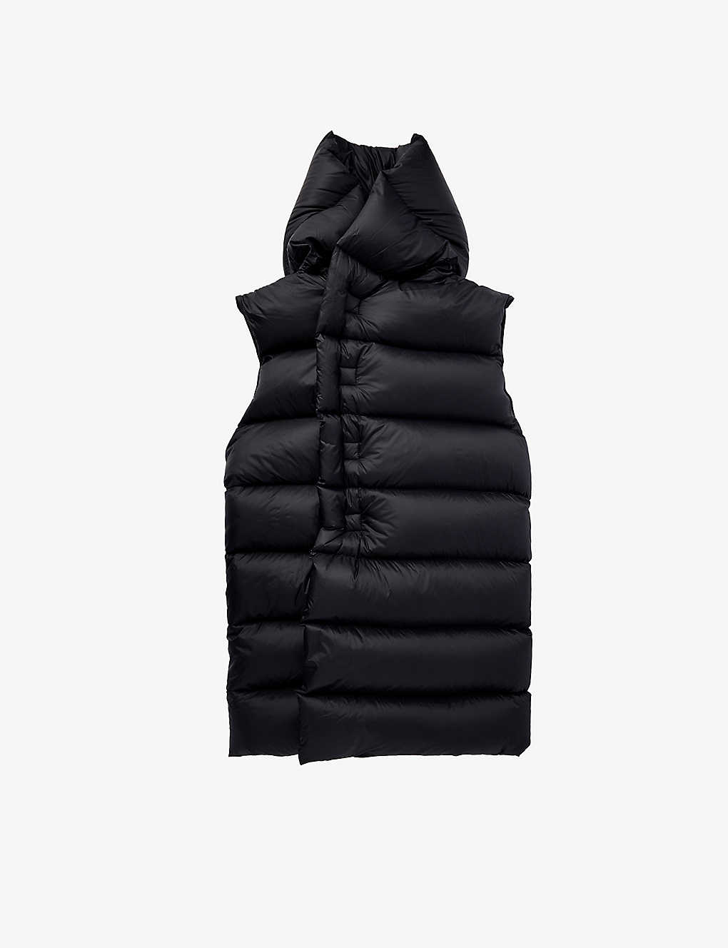 Shop Rick Owens Boys Black Kids Quilted Sleeveless Shell-down Coat 10-12 Years