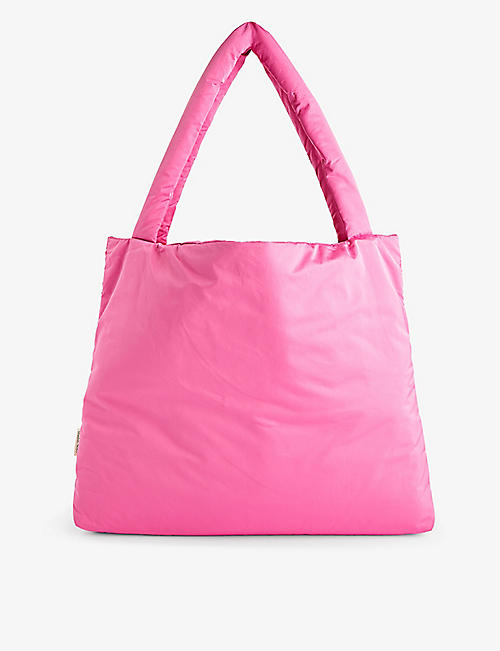STUDIO NOOS: Pink Puffy Mom woven-blend tote bag
