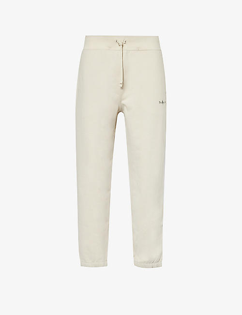 POLO RALPH LAUREN: Logo-print mid-rise cotton and recycled-polyester-blend jogging bottoms