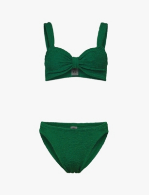 Hunza G Bonnie Seersucker Bikini In Green