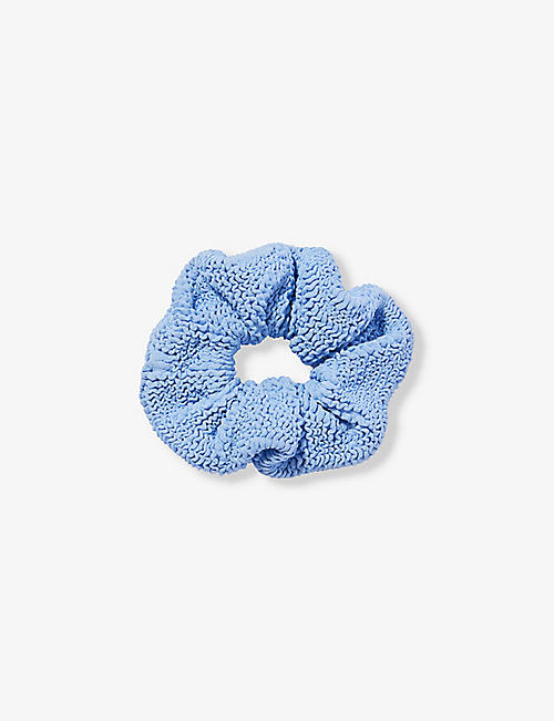 HUNZA G: Crinkled stretch-woven scrunchie