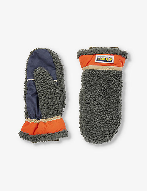 ELMER: Teddy brand-patch wool mittens