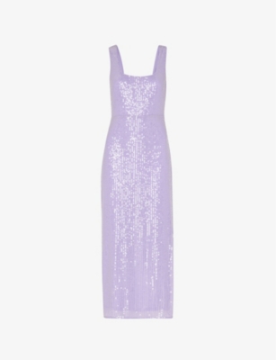 WHISTLES: Miriam sequin-embellished stretch recycled-polyester midi dress