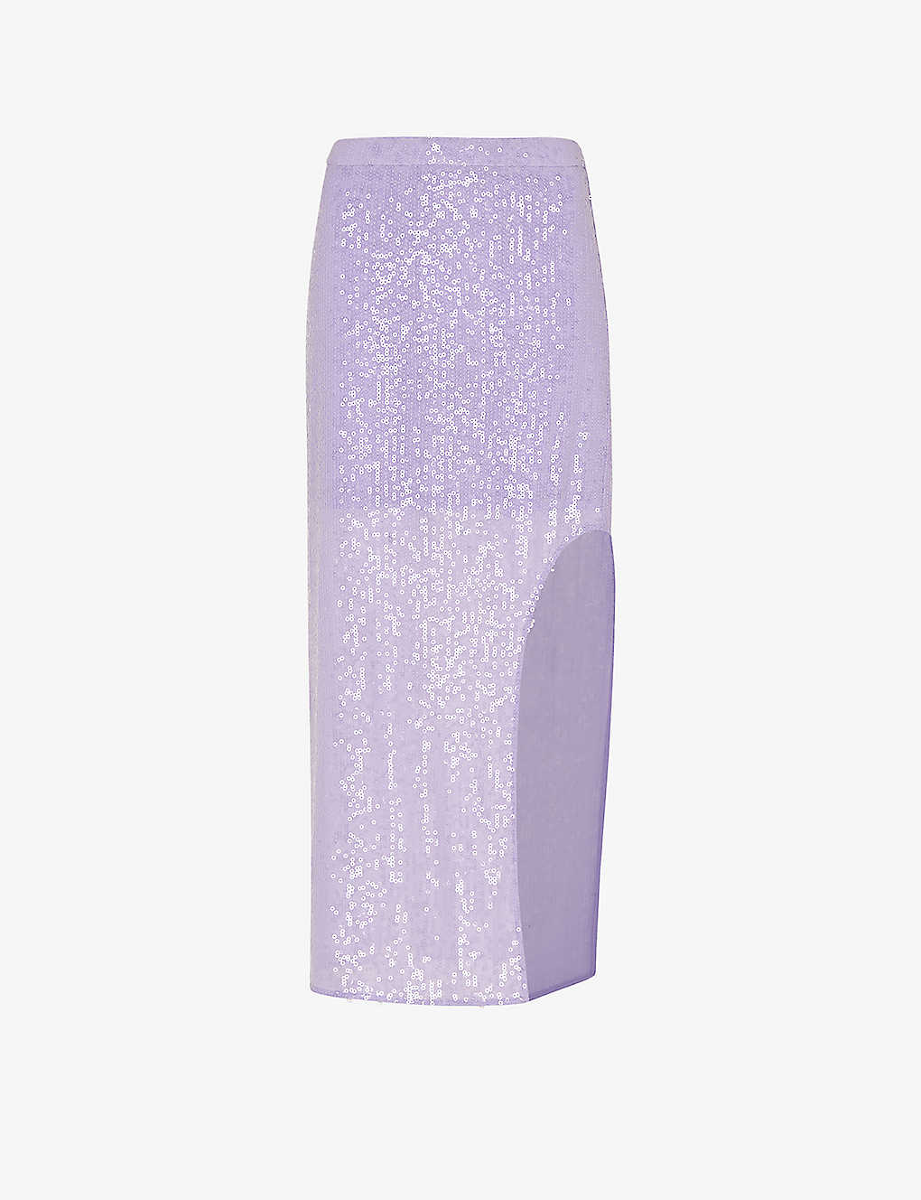 Whistles Womens Lilac Lio Split-hem Sequin-embellished Midi Skirt