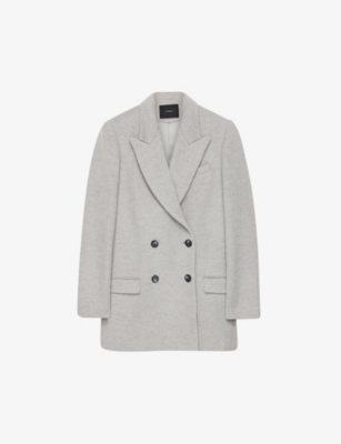 Joseph Jonas Wool-blend Coat In Light Grey Melange