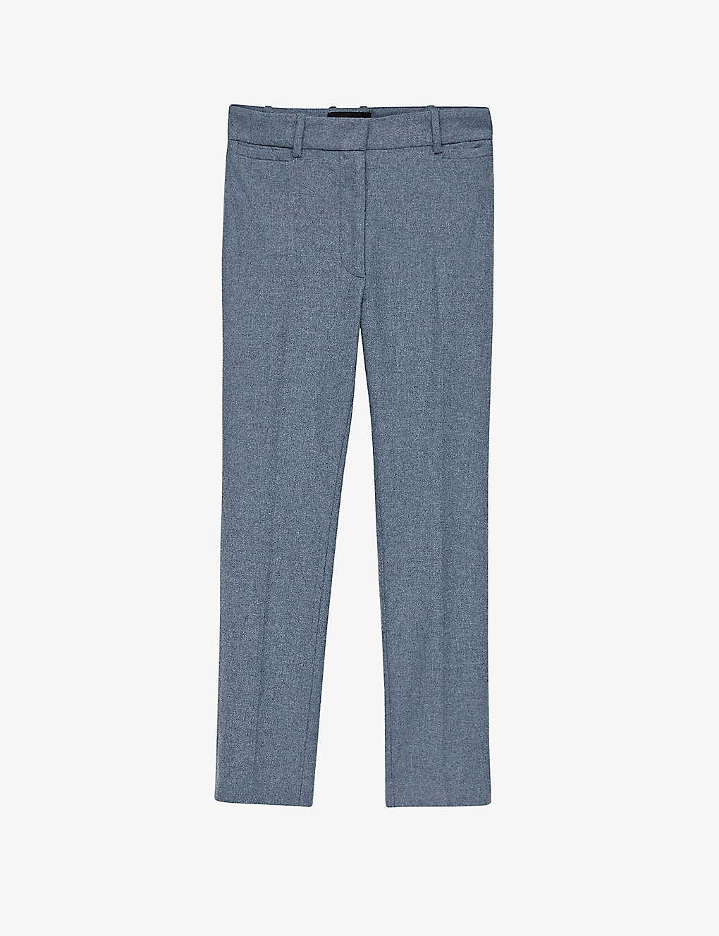 Joseph Womens Cloudy Blue Tahis High-rise Stretch-wool Flannel Trousers