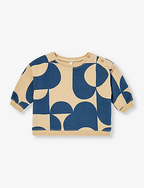 ORGANIC ZOO: Azulejos abstract-pattern organic cotton-jersey sweatshirt 3 months-3 years