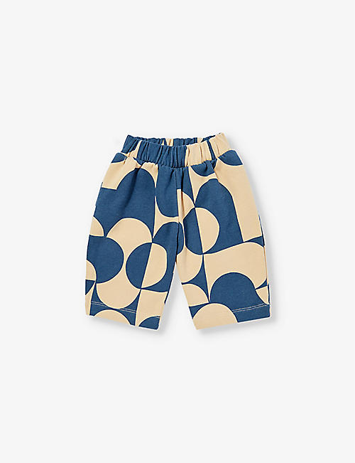 ORGANIC ZOO: Azulejos abstract-pattern organic cotton-jersey trousers 3 months-3 years