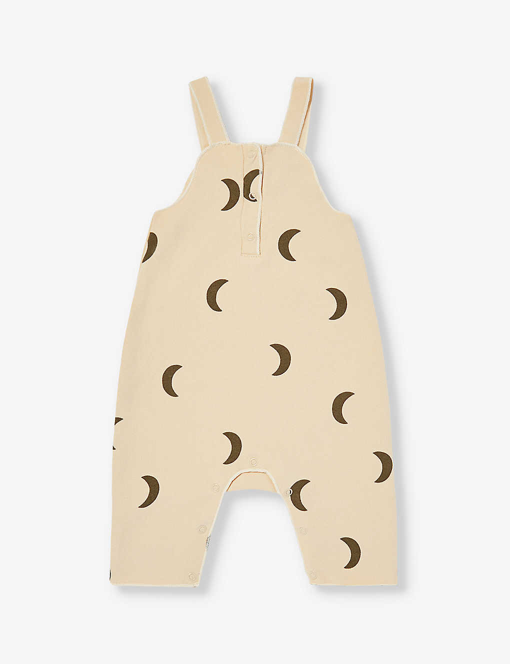 Organic Zoo Babies'  Beige Midnight Moon-pattern Organic Cotton-jersey Salopette 0 Months-12 Months