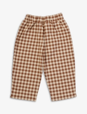 ORGANIC ZOO: Gingham relaxed-fit organic-cotton trousers 6 months - 4 years