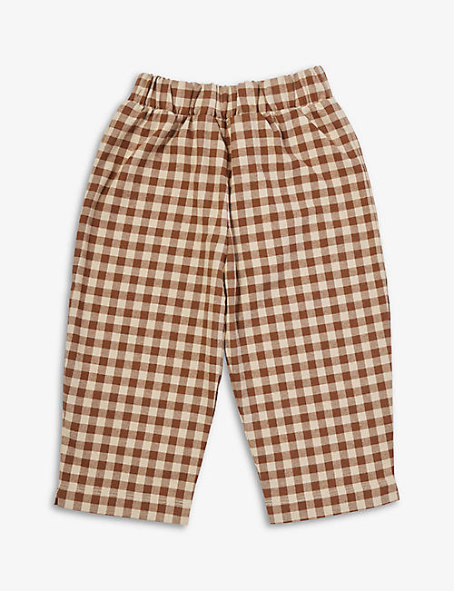 ORGANIC ZOO: Gingham relaxed-fit organic-cotton trousers 6 months - 4 years