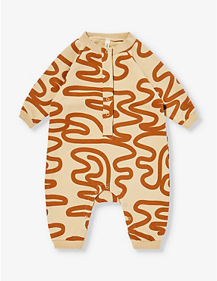 ORGANIC ZOO: Journey abstract-pattern organic cotton-jersey babygrow 3 months-12 months
