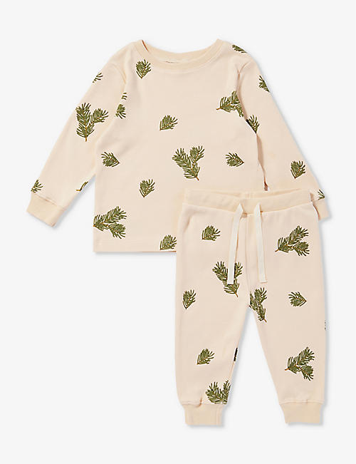 ORGANIC ZOO: Pine Forest leaf-print organic-cotton pyjama set 1-4 years